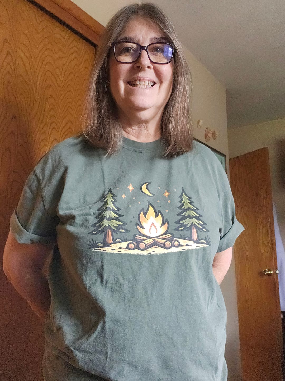 Customer photo review of Midnight Campfire T-Shirt