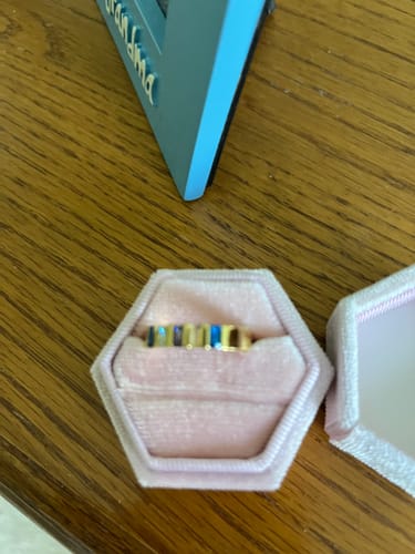 Customer photo review of Personalized 1-8 Birthstones Mother Grandmas Family Ring