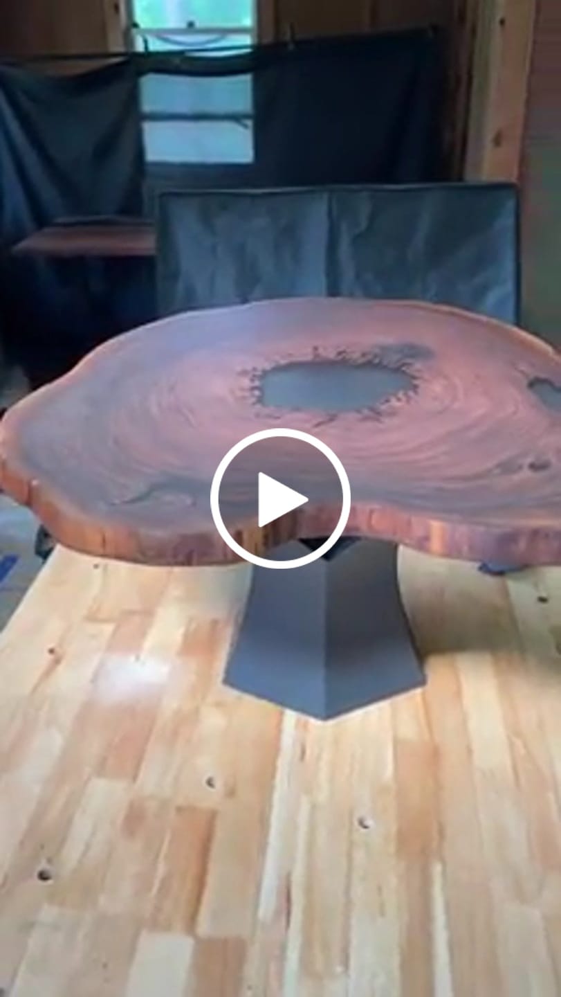 Customer video review of Coffee Table Base 106B Namu 16" H Mid-Century Style for DIY Projects