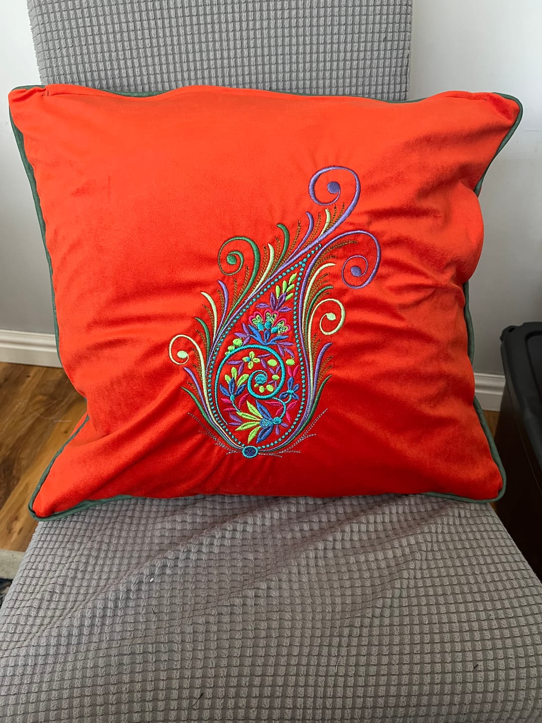 Customer photo review of Plain Upholstery Velvet Fabric