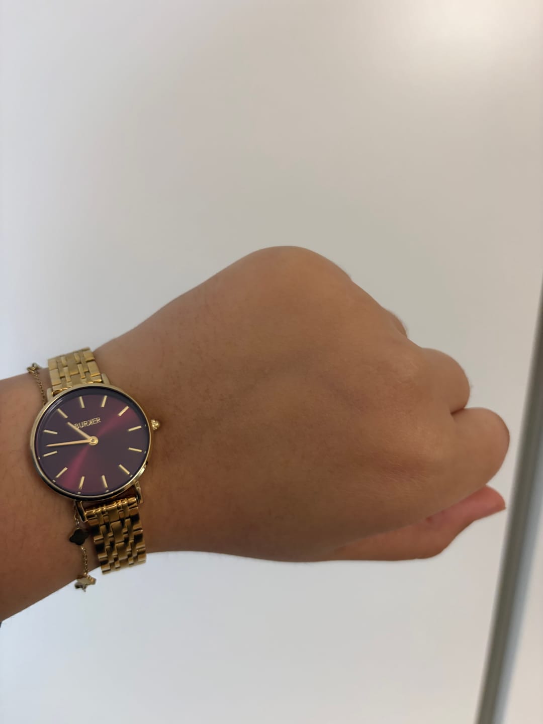Customer photo review of Ruby Petite Gold Burgundy
