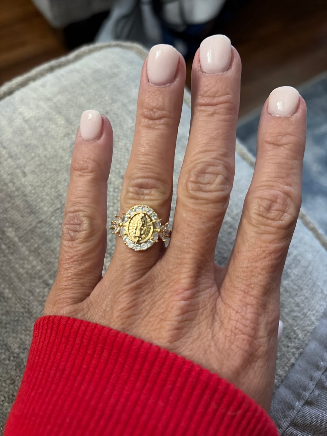 Customer photo review of FREE Today: Elegant Virgin Mary Emblem Ring: Sacred Detail for Daily Devotion
