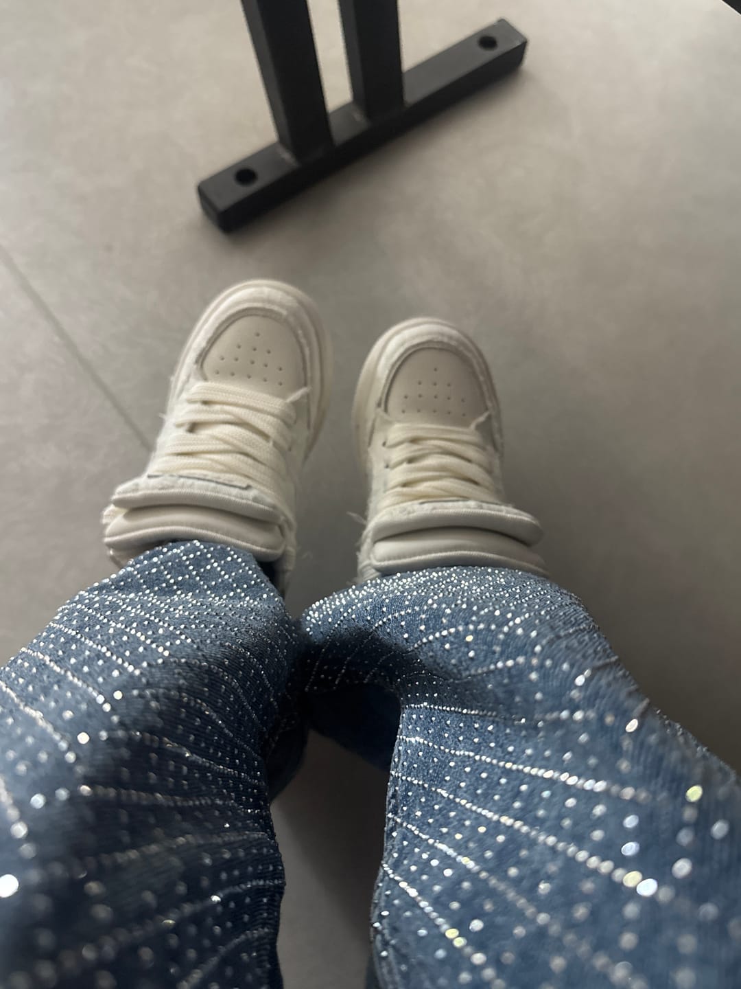 Customer photo review of Double Tongue Sneakers