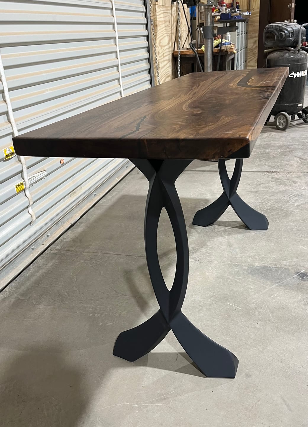 Customer photo review of Console Table Legs 207 Curva 28" H Metal Furniture for Modern Custom Style