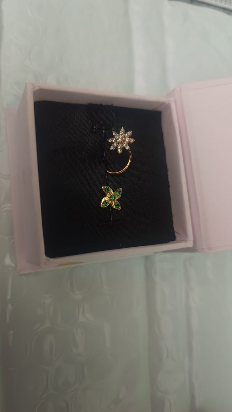 Customer photo review of Celestial Bloom Wired Nose Pin