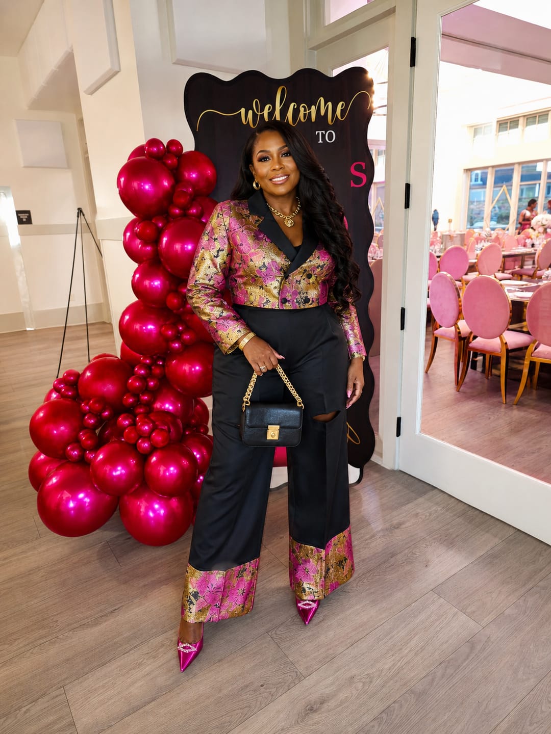 Customer photo review of Vera Brocade Pants Set