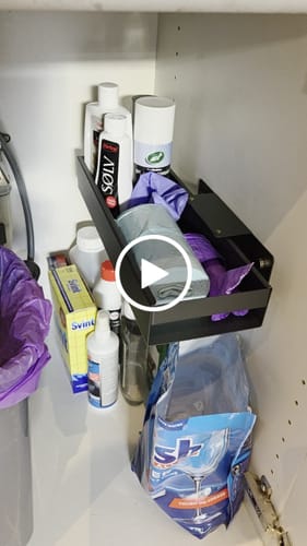 Kundeanmeldelse med video av Uttrekkbar hylle smal sort