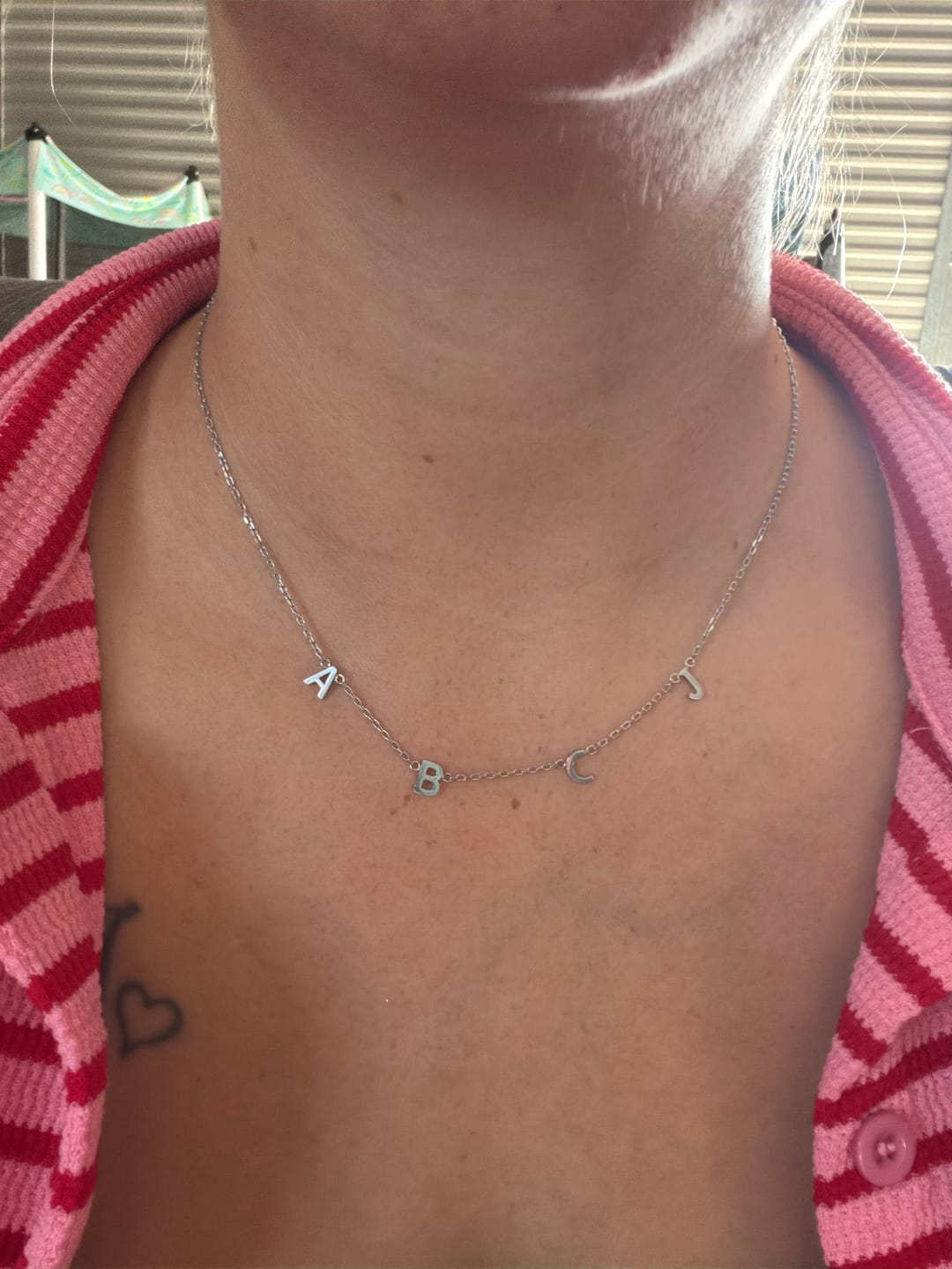 Customer photo review of The Original Initial Letter Necklace