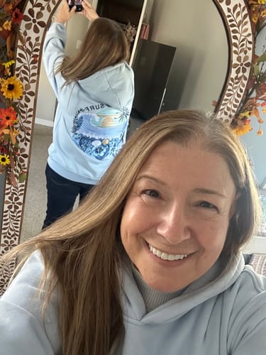 Customer photo review of Blue Hibiscus Hoodie