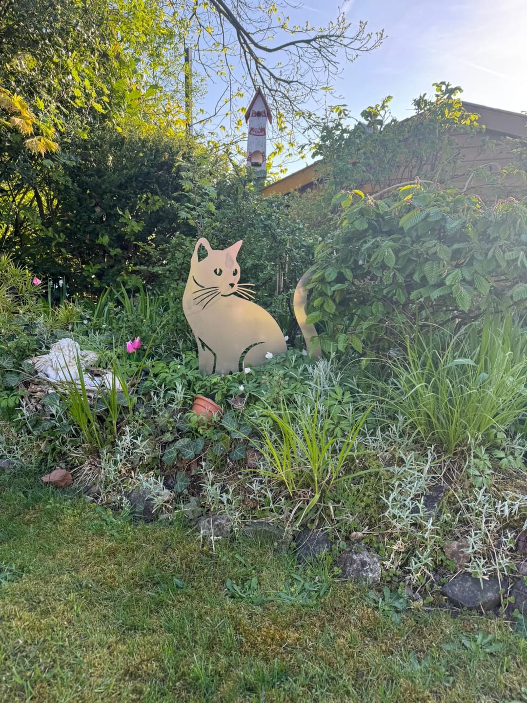 Customer photo review of Gartenstecker Katze sitzend