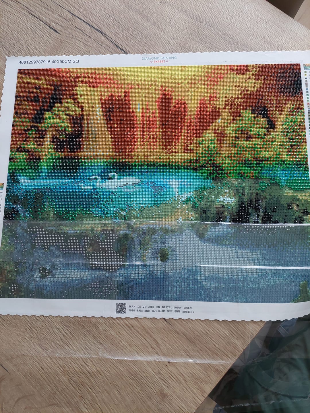 Customer photo review of Waterval met zwanen