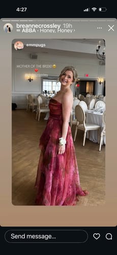 Customer photo review of Primrose Organza Gown by Theia Couture - RENTAL