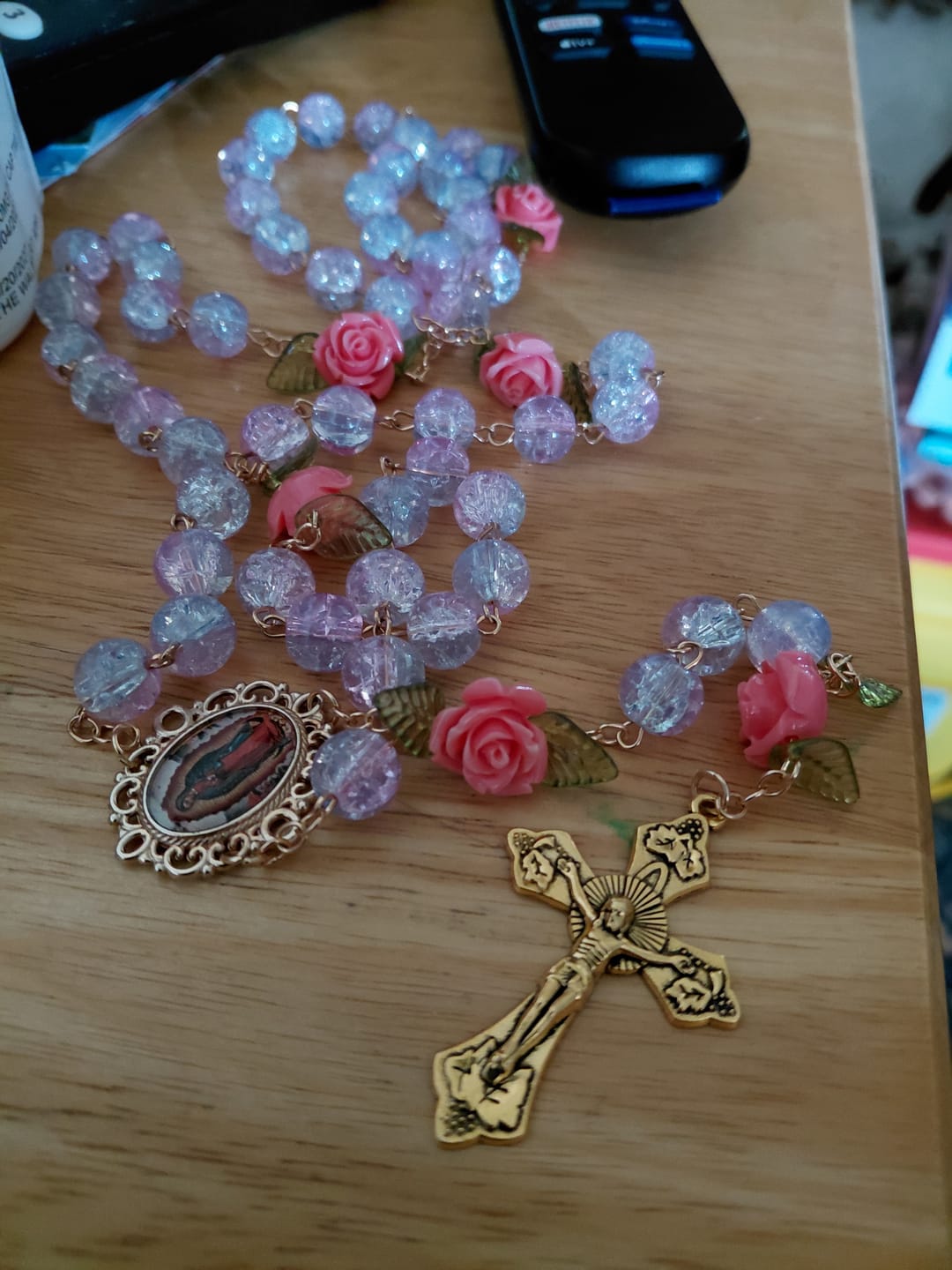 Customer photo review of FREE Today: Virgin Mary with Rose-Accented Rosary: Timeless Faith & Floral Faith Symbol