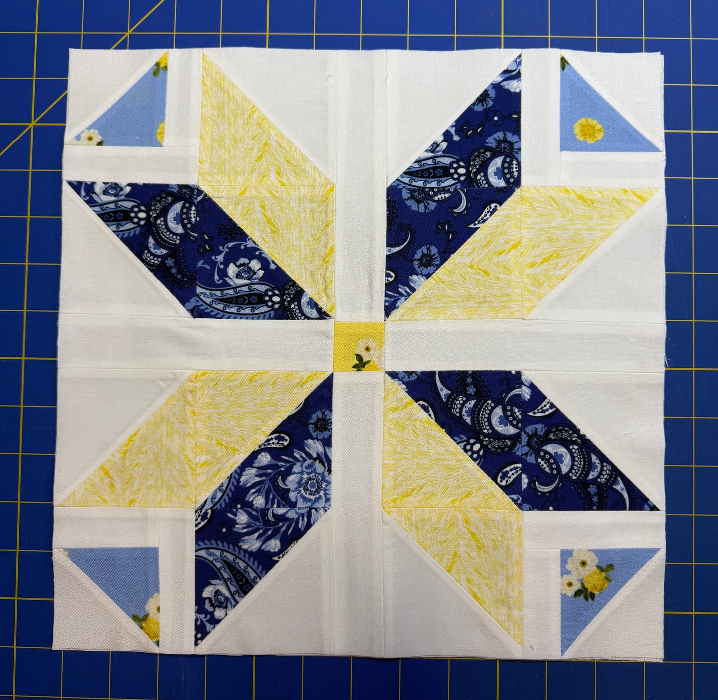 Customer photo review of Month 2 - Sunshine Blooms Beginner Quilt Program