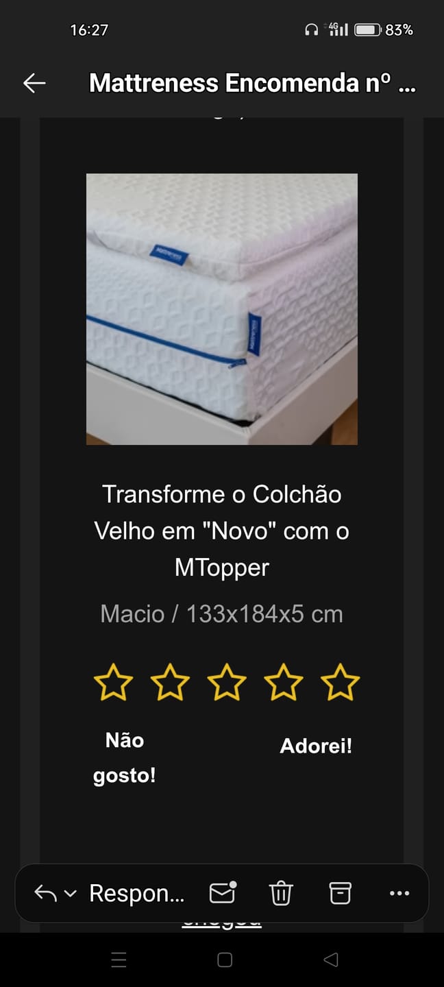 Customer photo review of Transforme o Colchão Velho em "Novo" com o MTopper