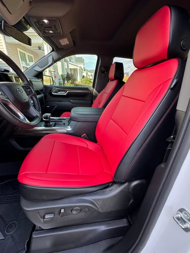 Customer photo review of 2019+ Chevrolet Silverado Premium Custom Leather Seat Covers