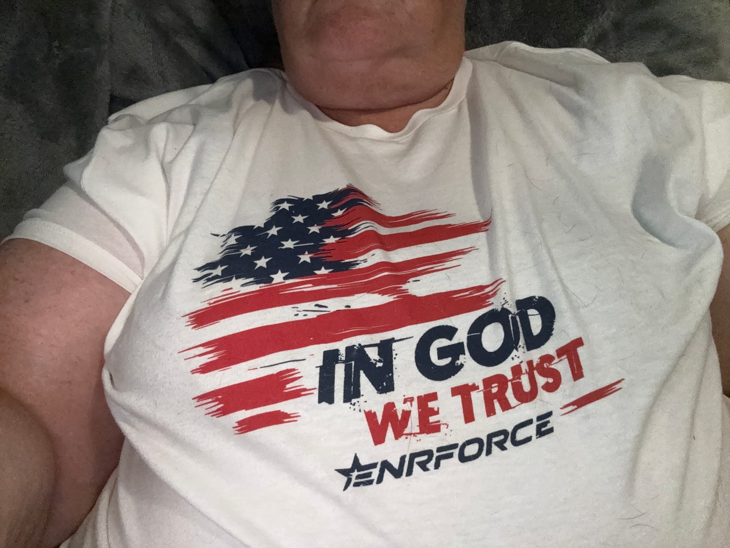Customer photo review of In God We Trust Tee
