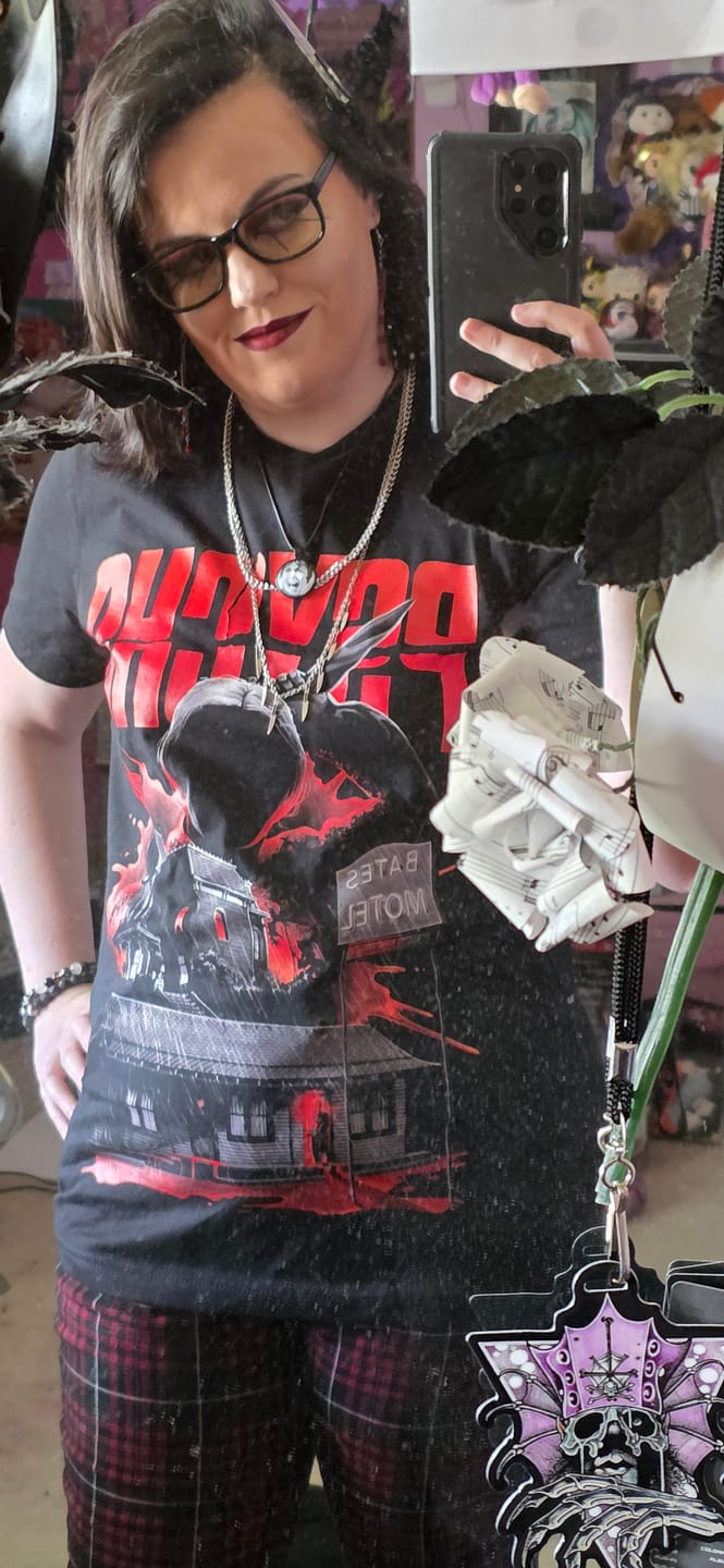Customer photo review of Psycho We All Go A Little Mad Sometimes T-Shirt