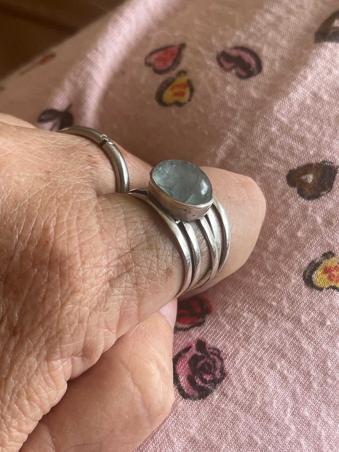 Customer photo review of Chunky Aquamarine Wrap Ring Sterling Silver