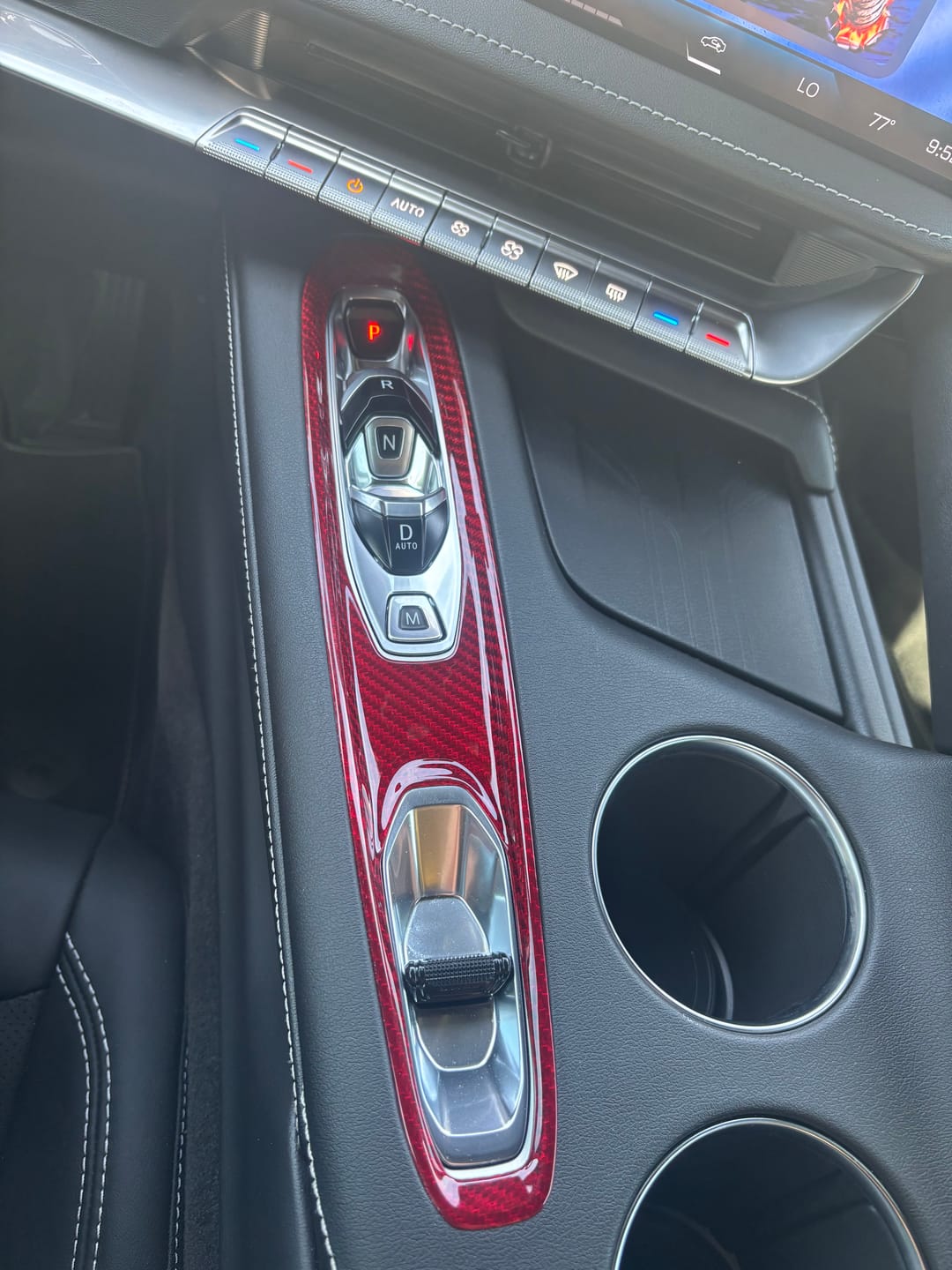 Customer photo review of 2026+ C8 Corvette Real Carbon Fiber Gear & Mode Selector Trim Cover | Interior Upgrade