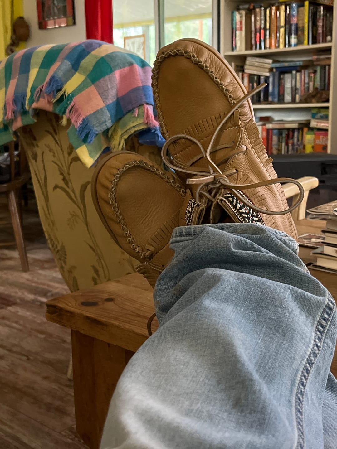 Customer photo review of Men's Moose Hide Leather Moccasin Boots
