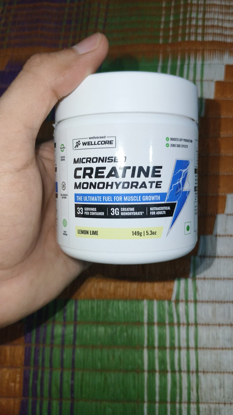 Customer photo review of Wellcore - Pure Micronised Creatine Monohydrate | Lemon Lime (149g, 33 servings)