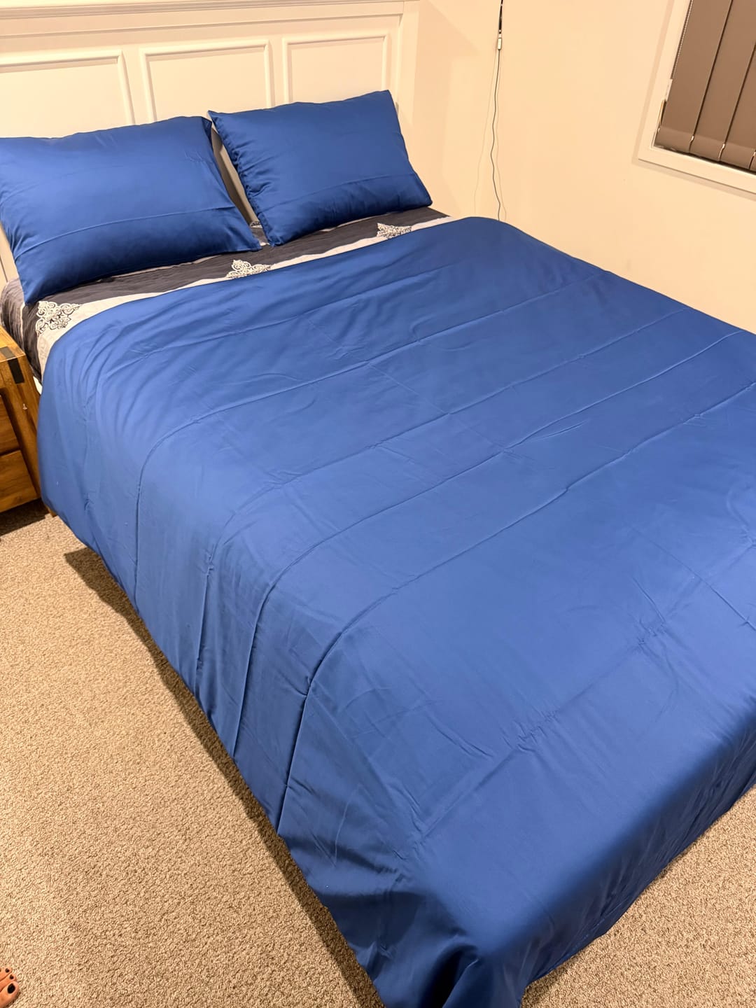 Customer photo review of Navy Doona Cover Set | Solid Plain | Navy | 100% Cotton |