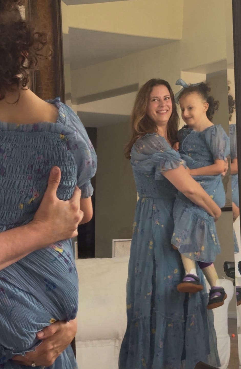 Customer photo review of Crinkled Chiffon Dress - Dusty Blue