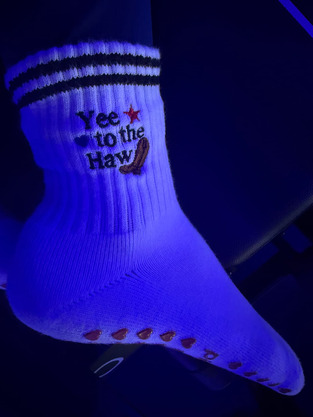 Customer photo review of Grace In Motion Swan Grip Socks