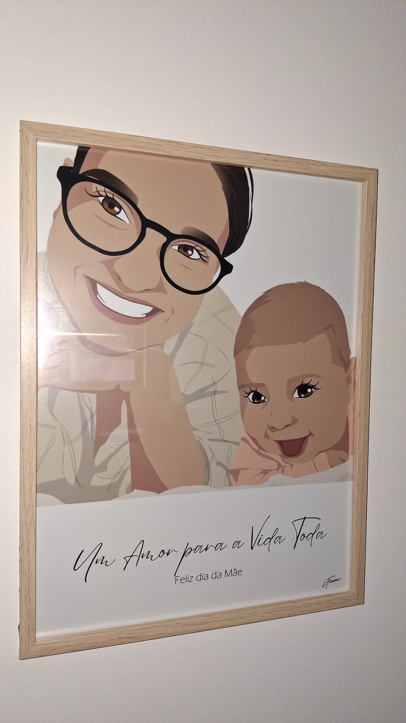Customer photo review of Quadro Retrato Colorido Personalizado