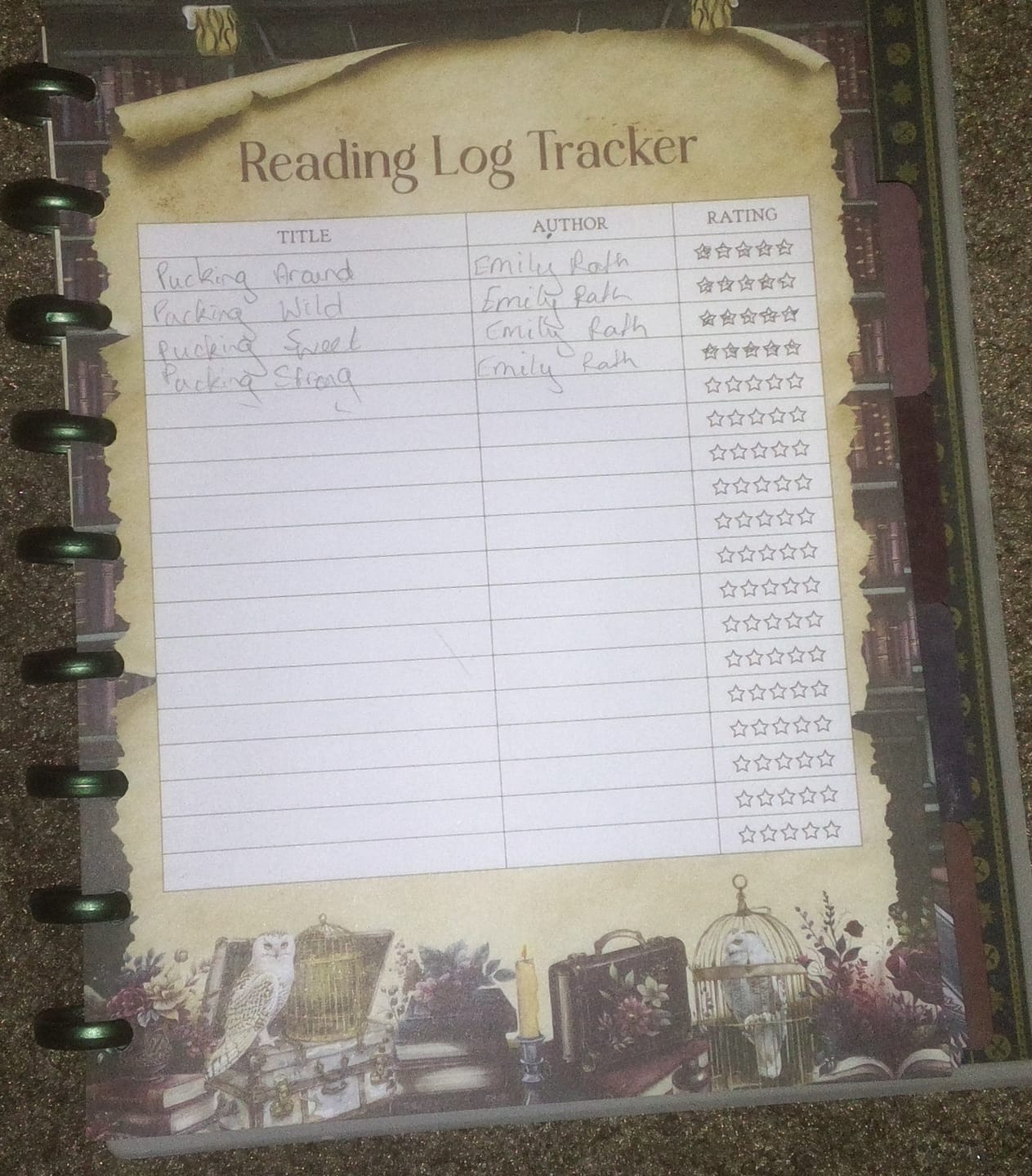 Customer photo review of Dark Academia All Booked Up Reading Journal