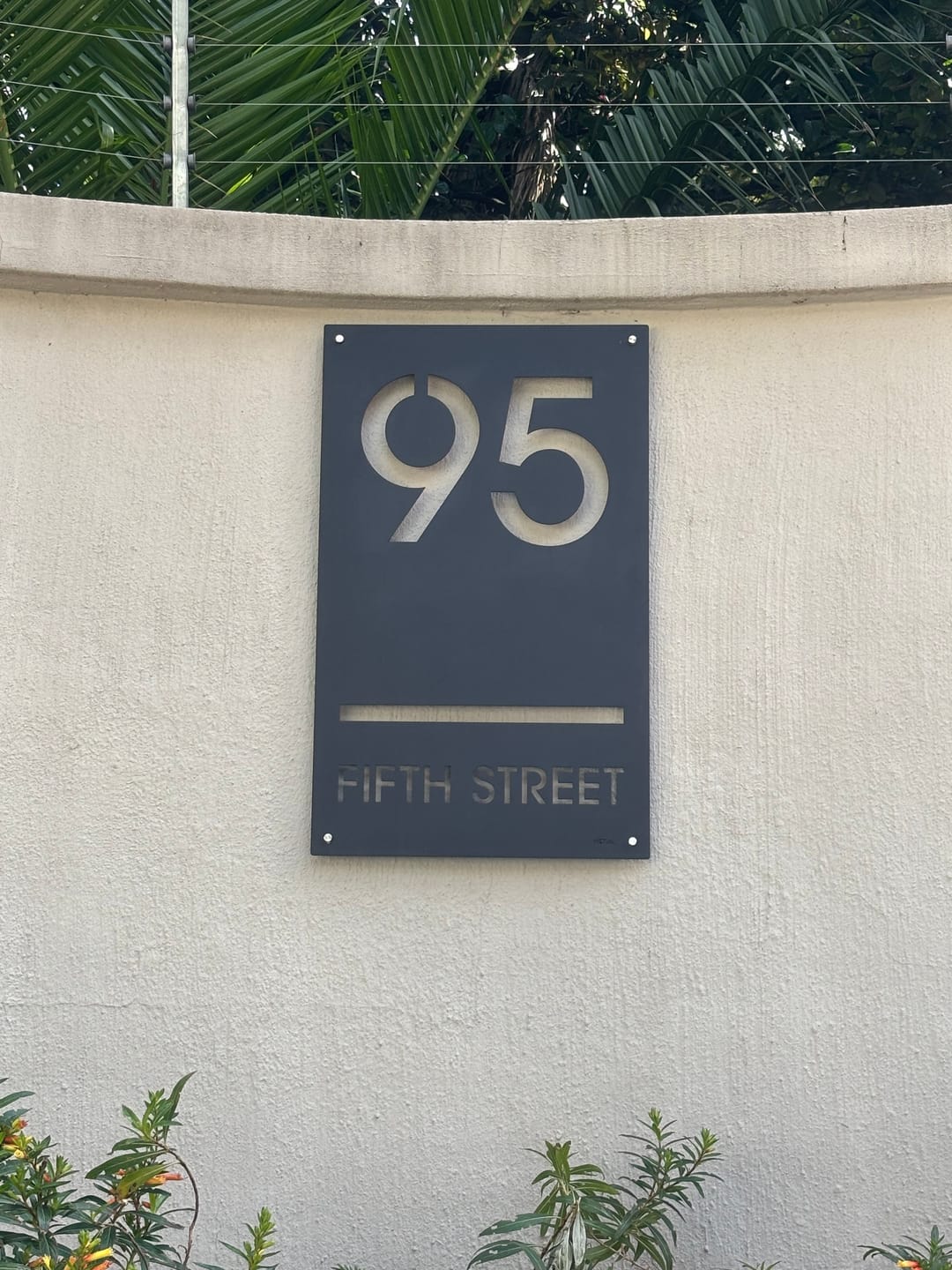 Customer photo review of The Monoline Metal House Number