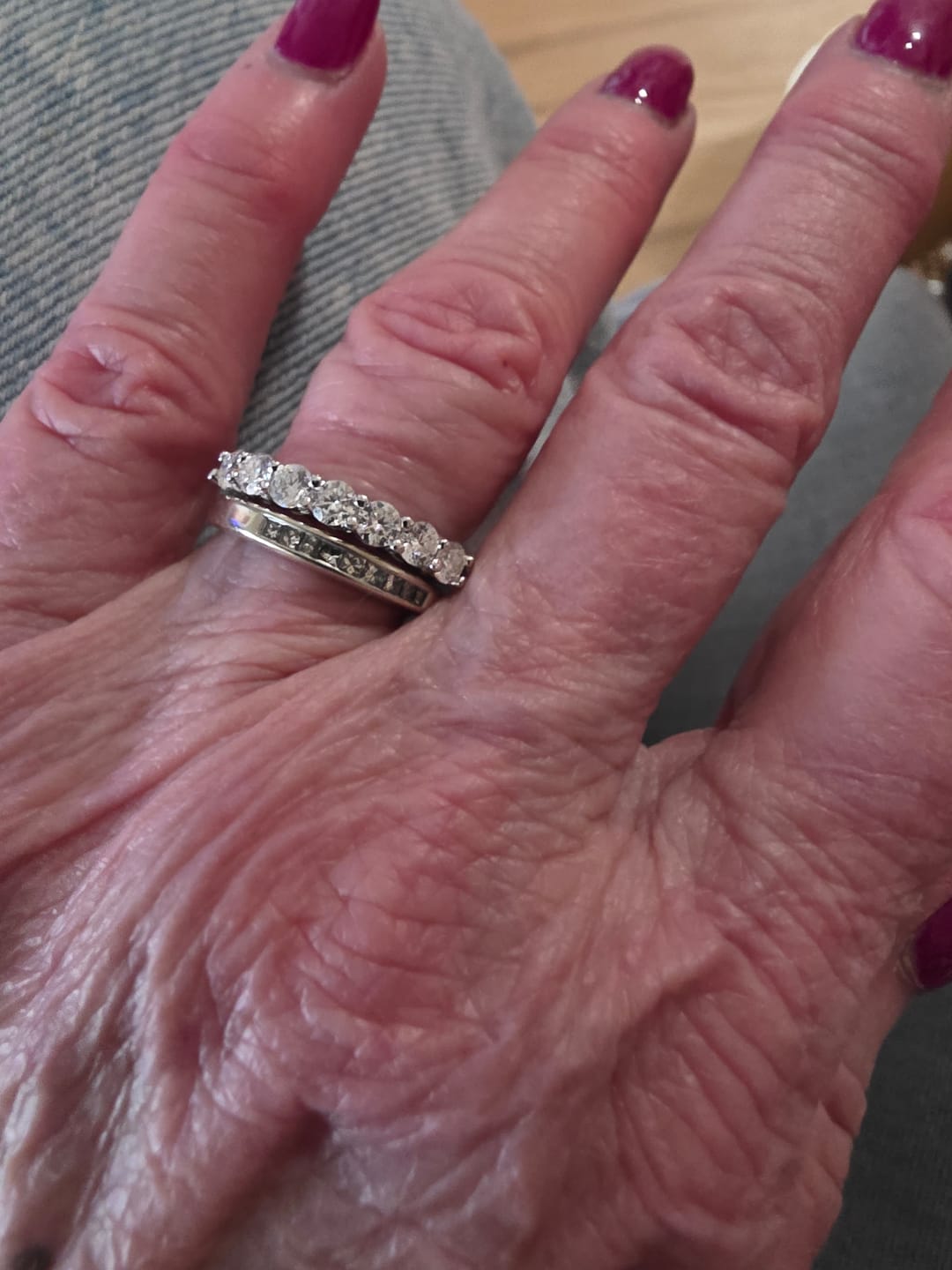 Customer photo review of 3mm Moissanite Half Eternity Ring