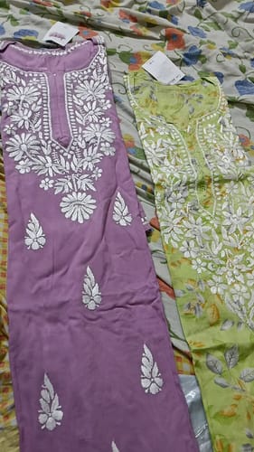 Customer photo review of Mehr Dusty Mauve Long Modal Kurta