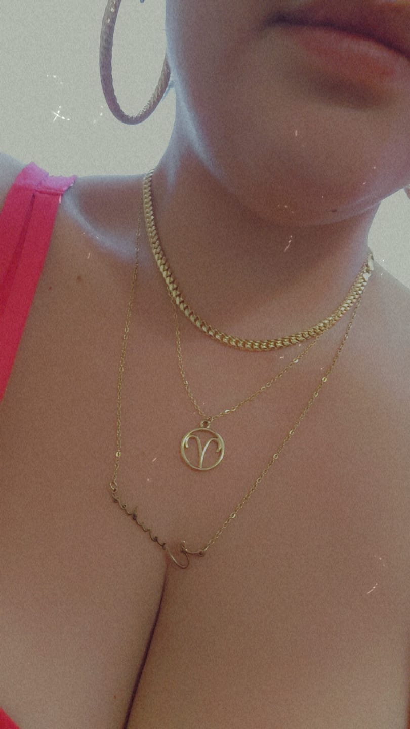 Customer photo review of Zodiac Sign Pendant Necklace