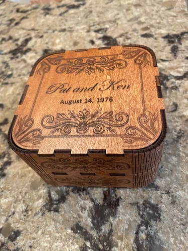 Customer photo review of 4 Wedding ring box case laser cut svg file