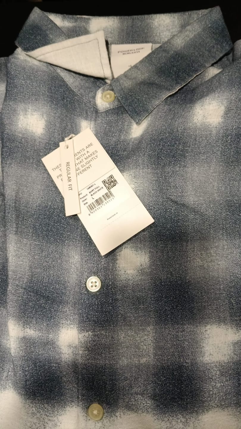 Customer photo review of Blue Abstract Print Shirt