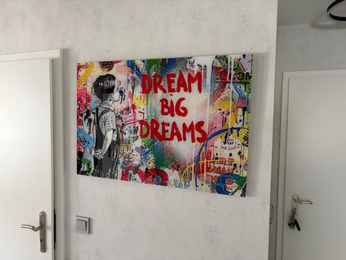 Customer photo review of Acrylglasbild Banksy Dream Big Dreams Querformat