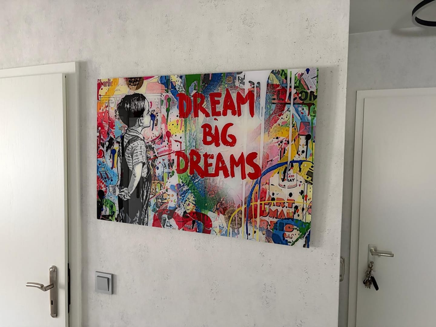 Customer photo review of Acrylglasbild Banksy Dream Big Dreams Querformat