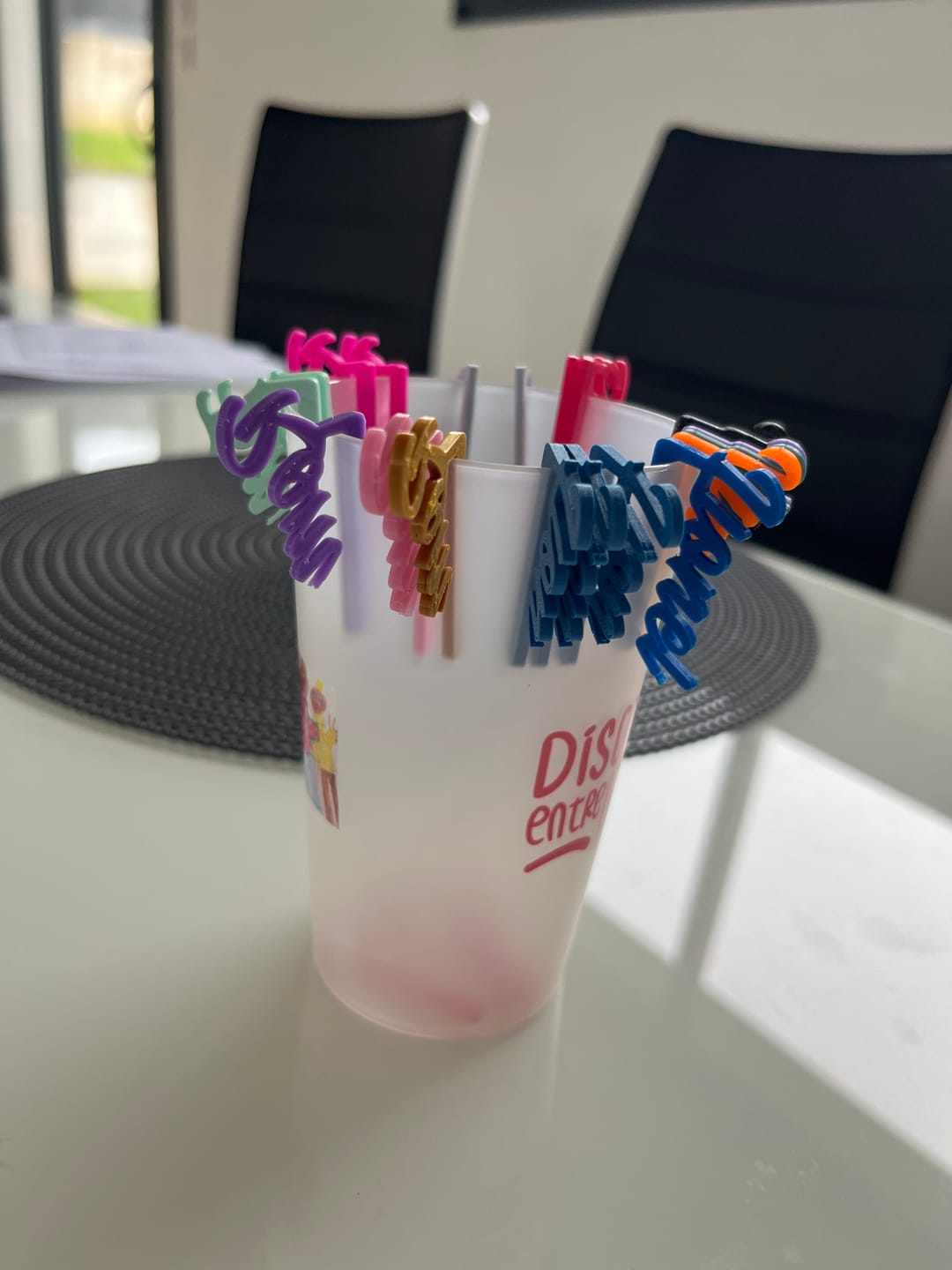 Customer photo review of Marque-verres Prénoms personnalisables - Originel