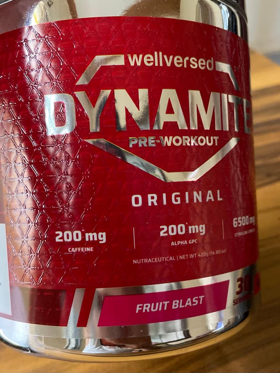 Customer photo review of Dynamite Pre-Workout (420g, 30 Servings) | Fruit Blast