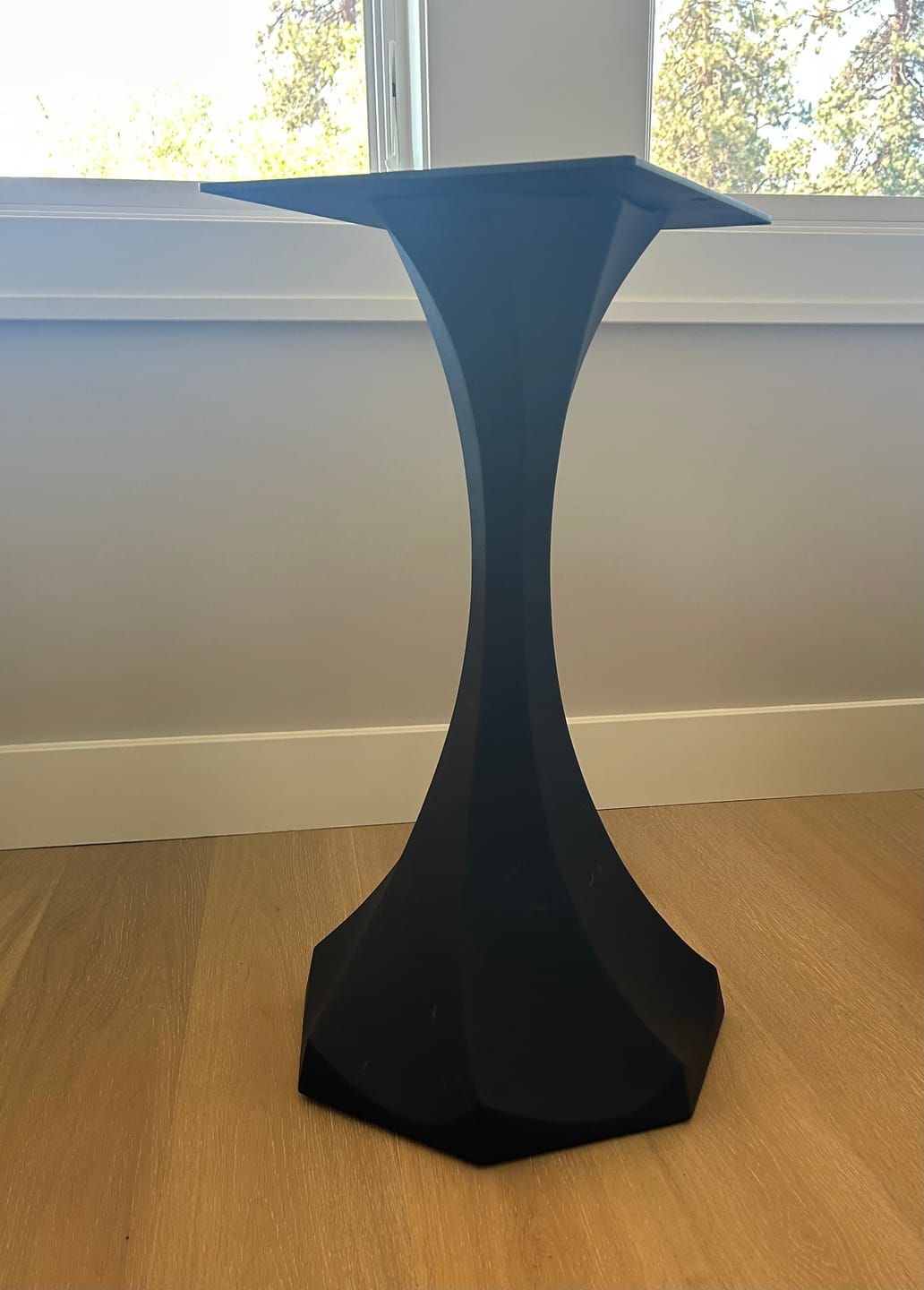 Customer photo review of Table Base 311S Lithe 28" H Handcrafted  DIY for Live Edge Wood Slap Projects