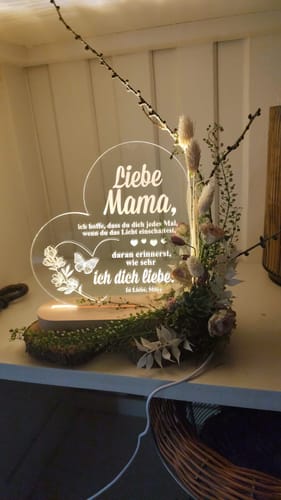 Customer photo review of Erinnerungs-Herz – Lampe
