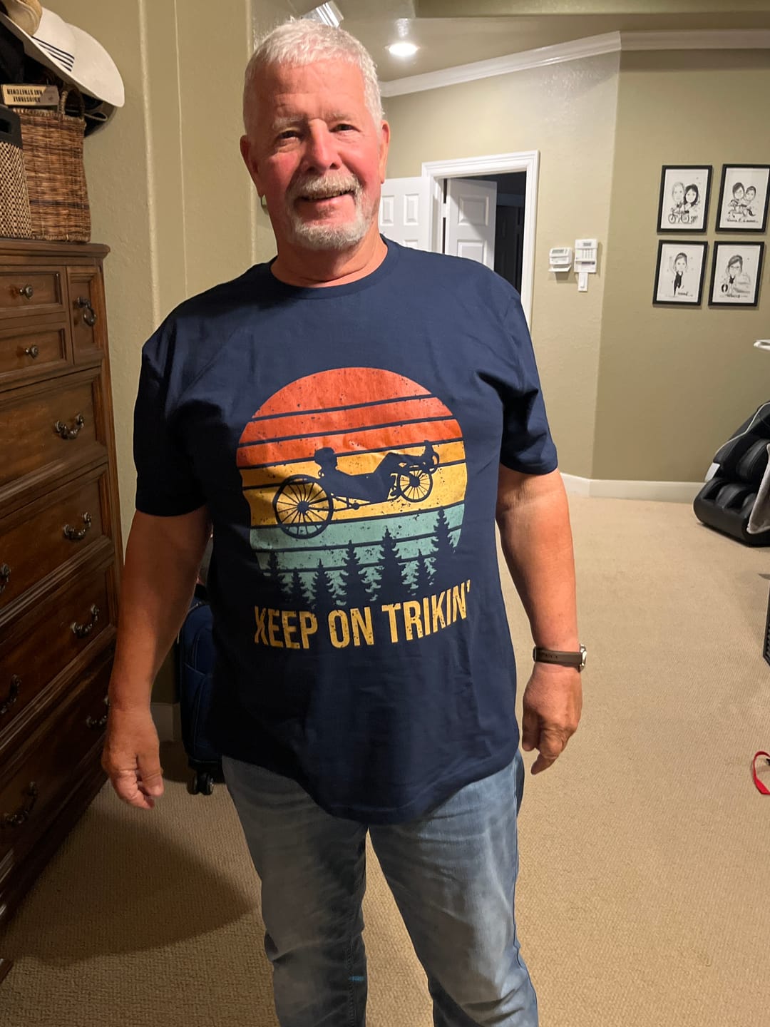 Customer photo review of Recumbent Retro T-Shirt