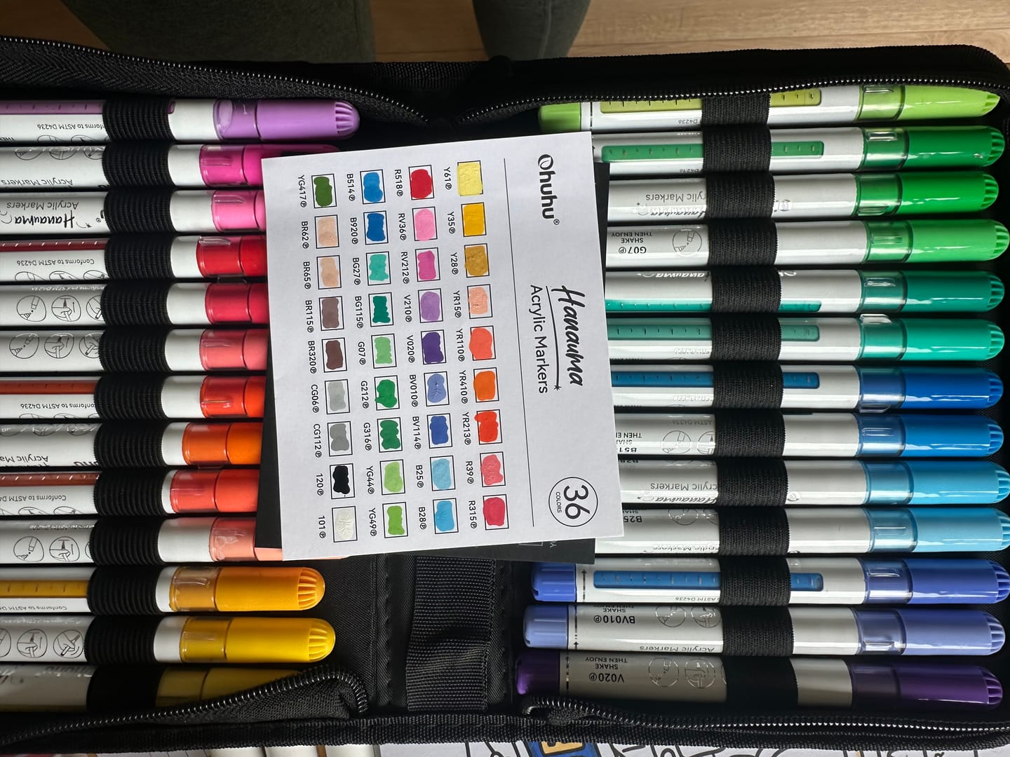 Customer photo review of Ohuhu Acrylic Paint Markers Refillable 36 Colors – Hanauma