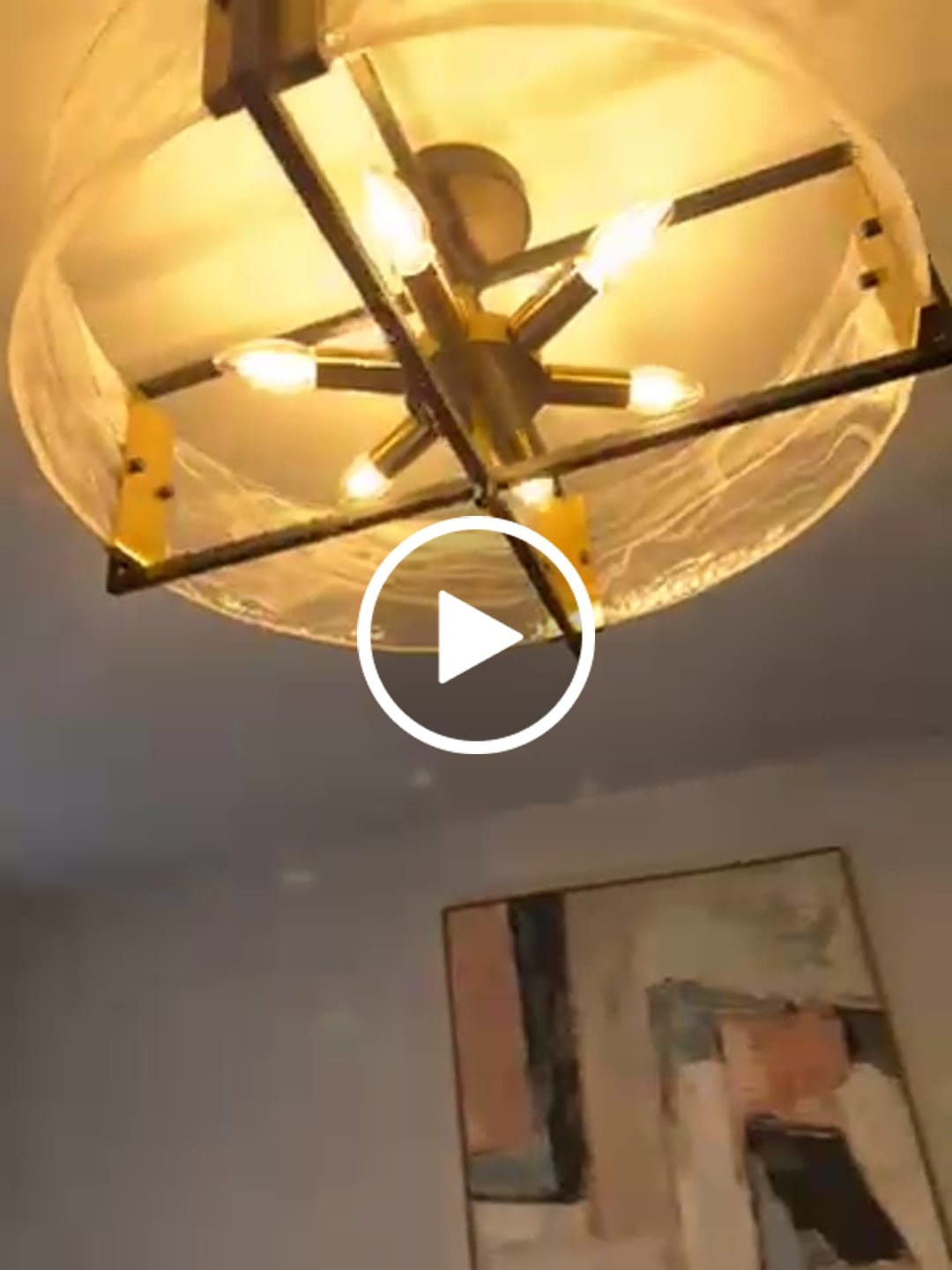 Customer video review of White Cloud Glass Semi Flush Mount