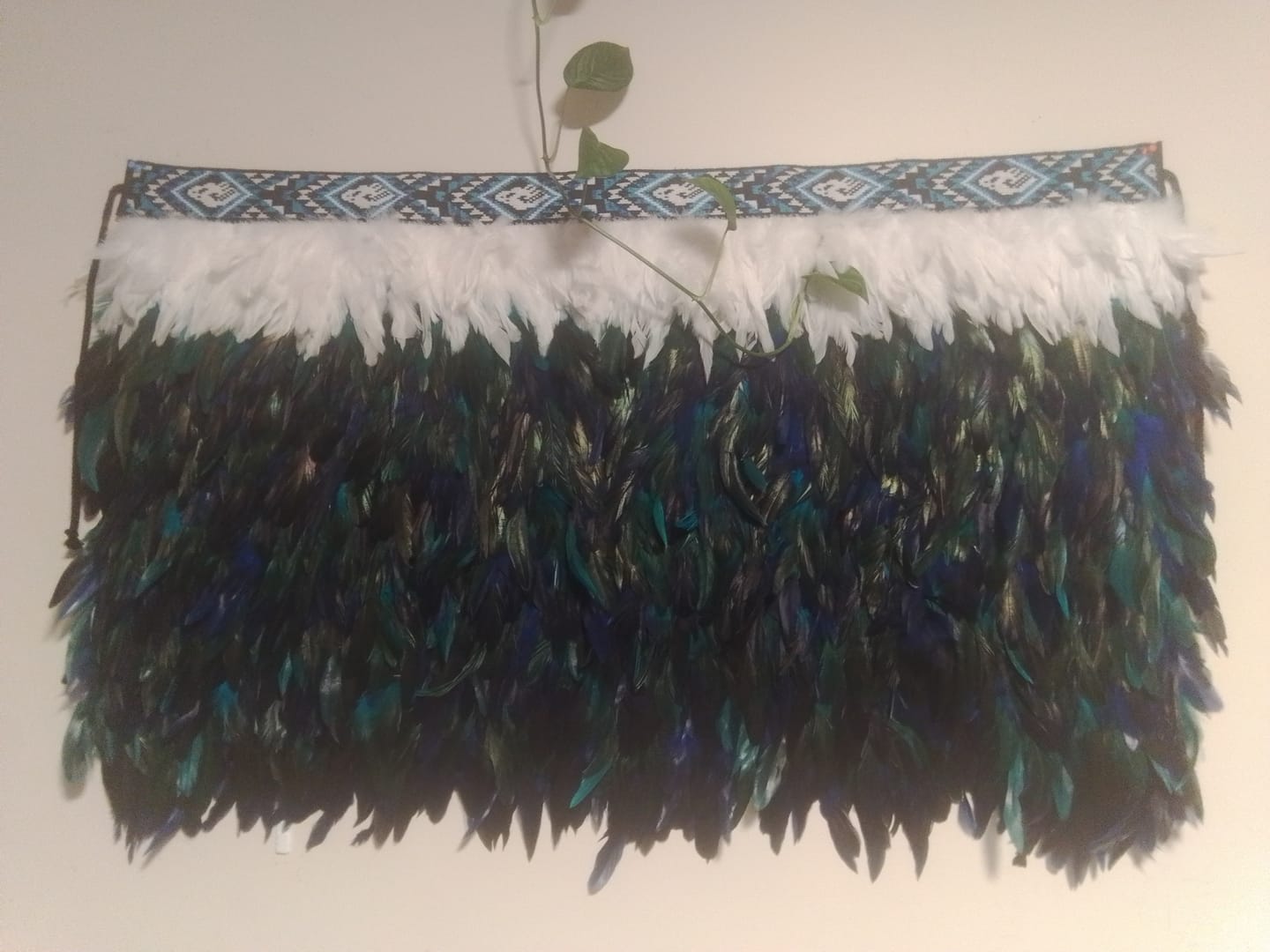 Customer photo review of Maori Paua Blue Korowai Cape