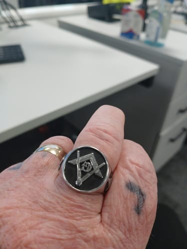 Customer photo review of MasonicMan Square and Compass Stainless Steel Ring