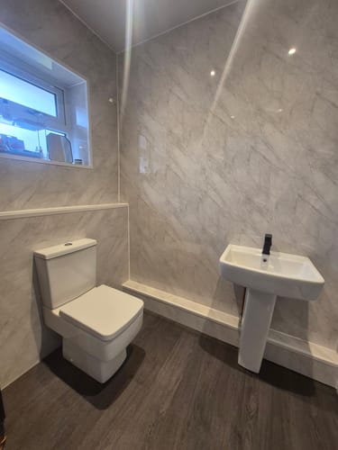 Customer photo review of Serene Close Coupled Toilet & 520mm Full Pedestal Basin