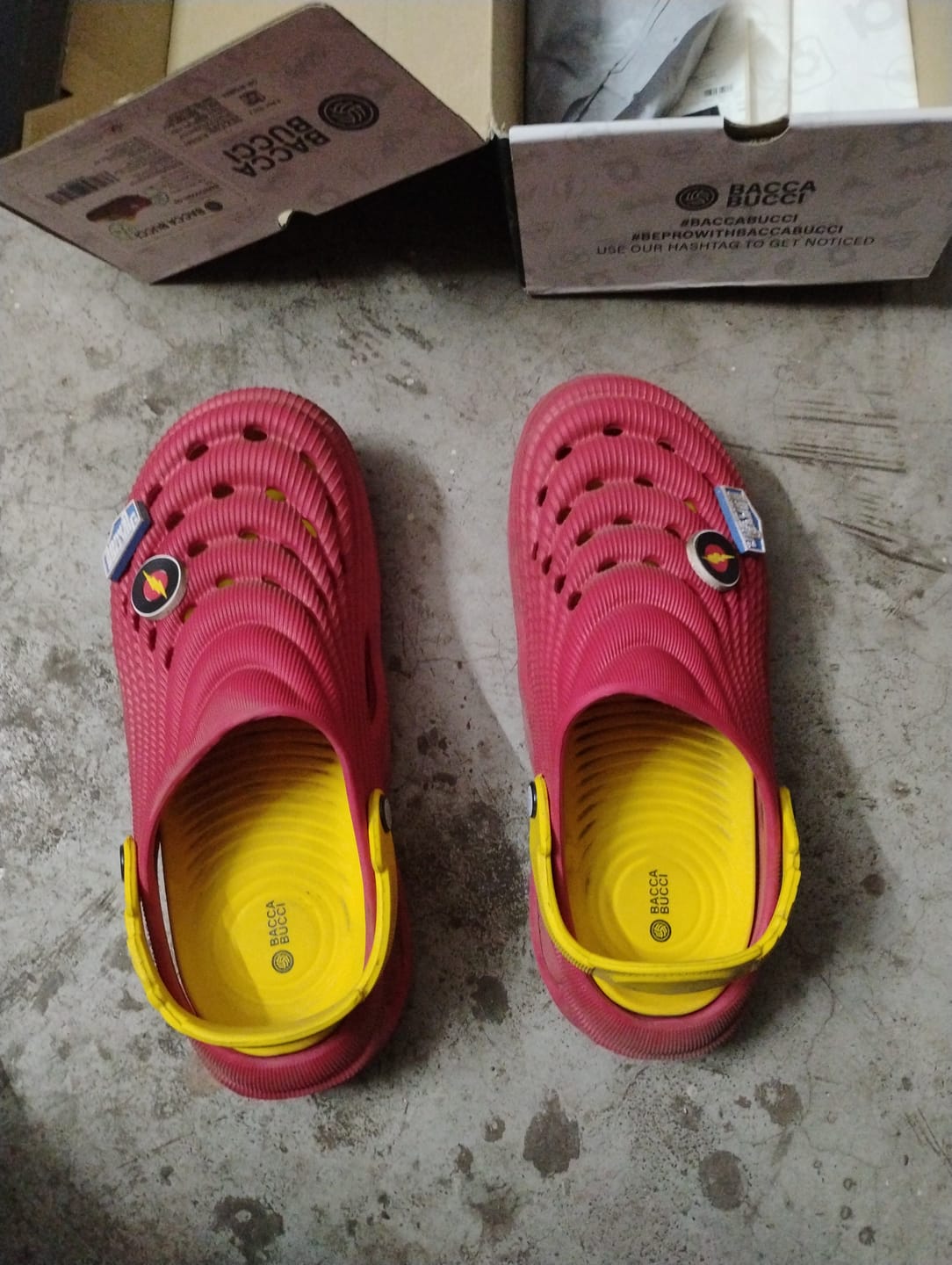 Customer photo review of Justice League PowerGrip Clogs